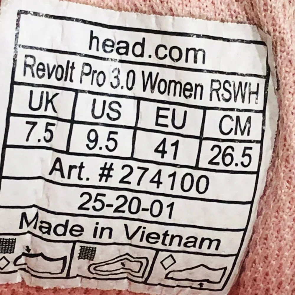 HEAD Revolt Sneakers Pro 3.0 Pink Peach Women's‎ 9.5 Tennis Shoes